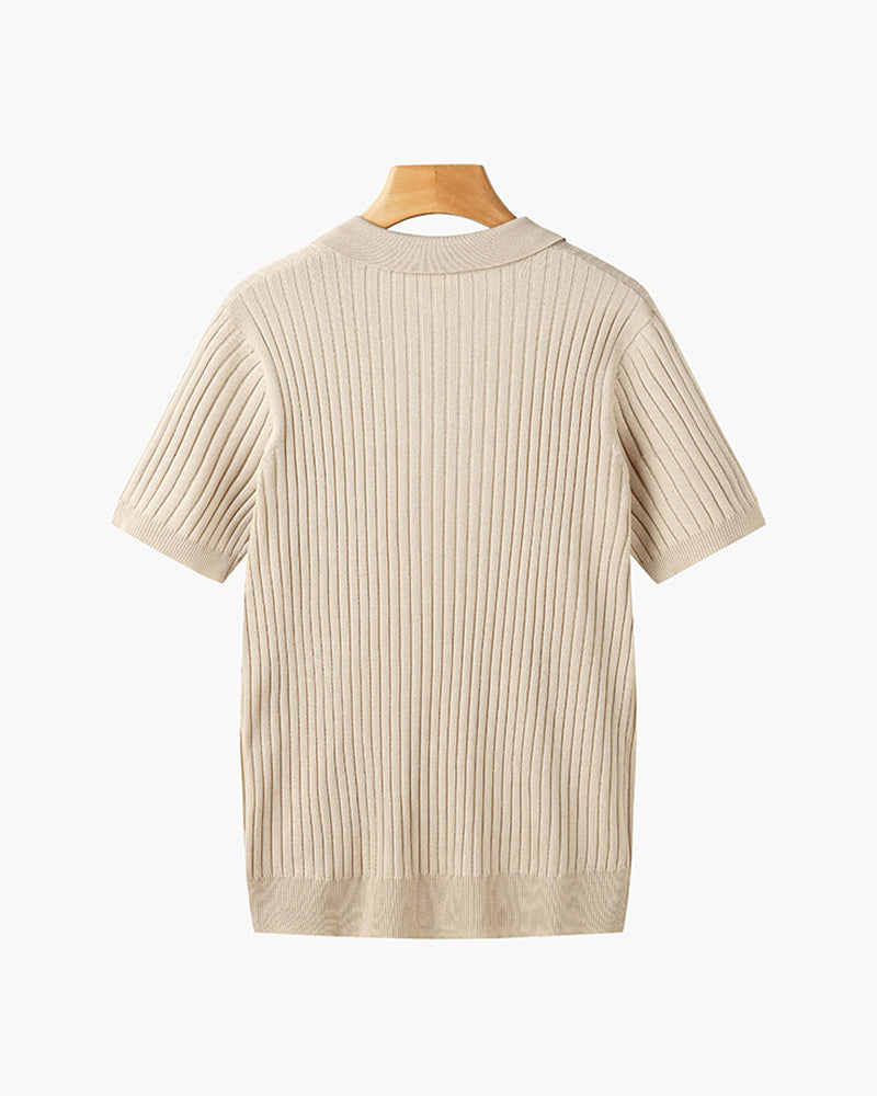 Ravello | Men’s Cotton Blend V-Neck Polo Shirt