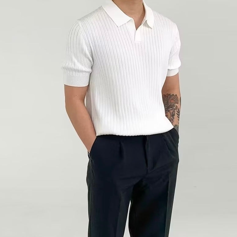 Ravello | Men’s Cotton Blend V-Neck Polo Shirt
