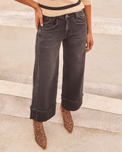 Vireza | Wide Cuffed Stretch Denim Jeans