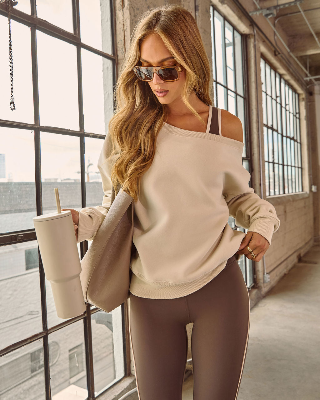 Velmira | Off-Shoulder Luxe Sweatshirt