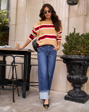Vireza | Wide Cuffed Stretch Denim Jeans