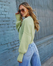 Elouise | Cropped Ribbed Crewneck Sweater