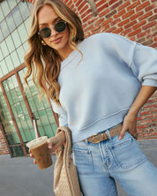 Elouise | Cropped Ribbed Crewneck Sweater