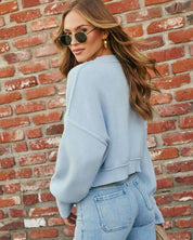 Elouise | Cropped Ribbed Crewneck Sweater