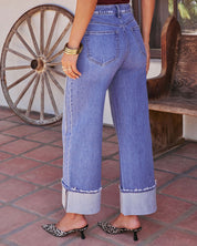 Vireza | Wide Cuffed Stretch Denim Jeans