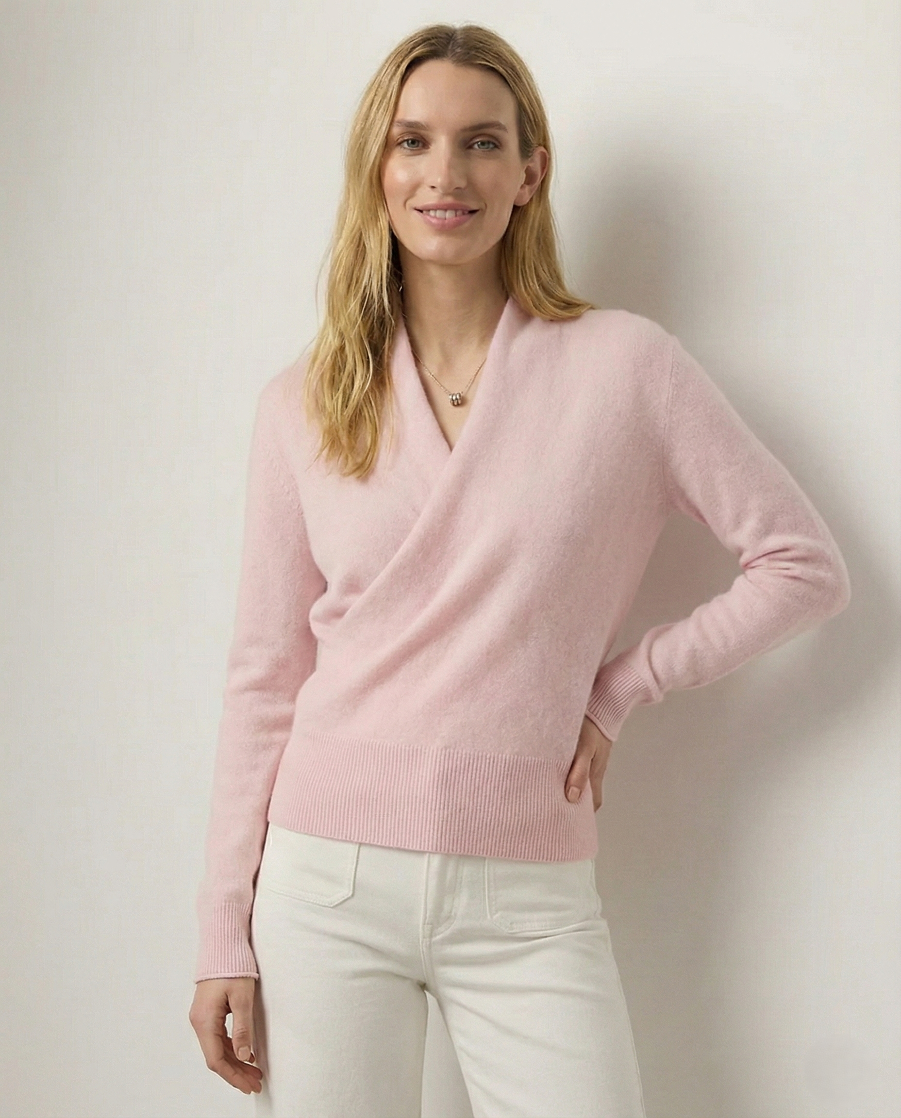 Elvoro | Cashmere Crossover Collar Sweater