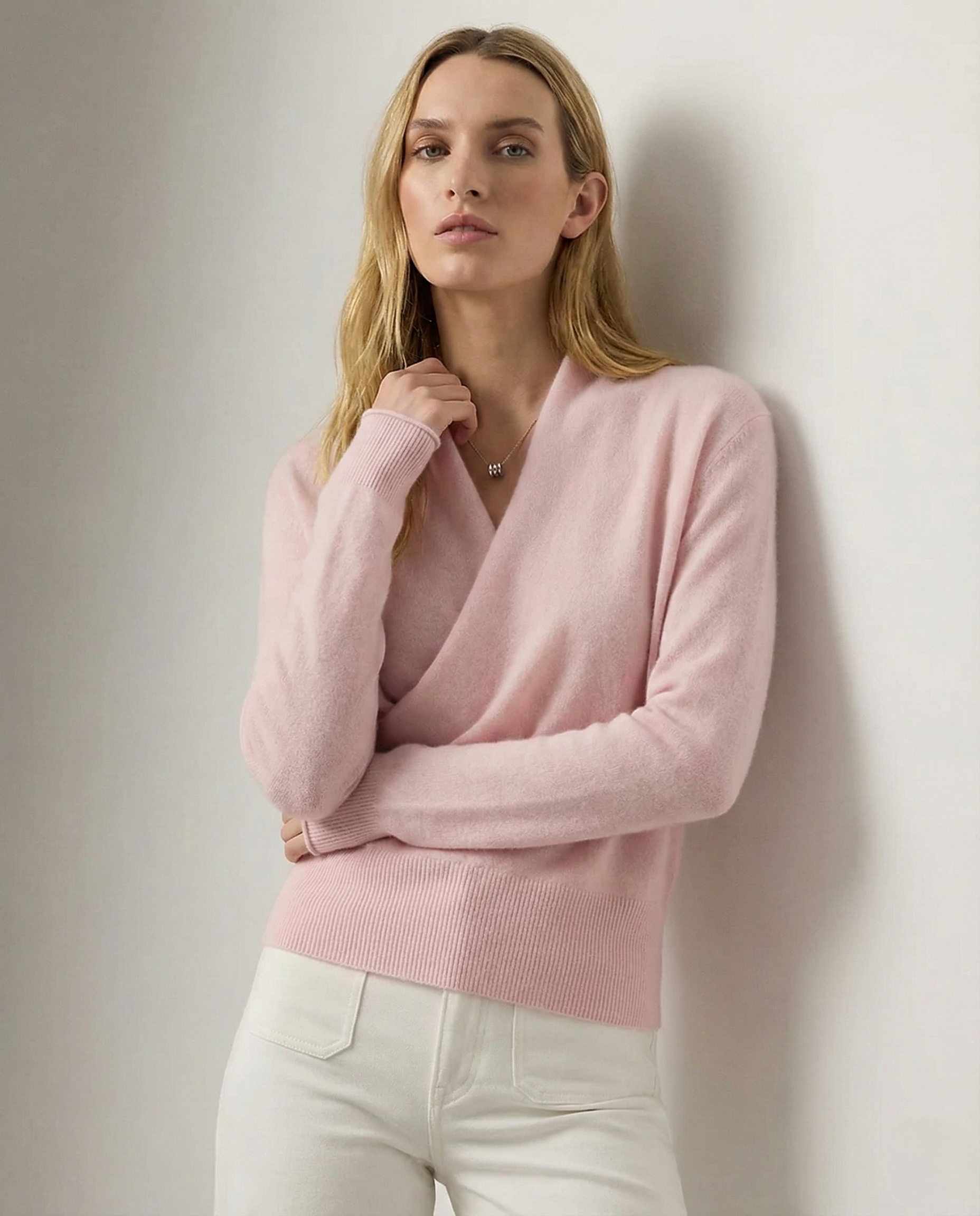 Elvoro | Cashmere Crossover Collar Sweater
