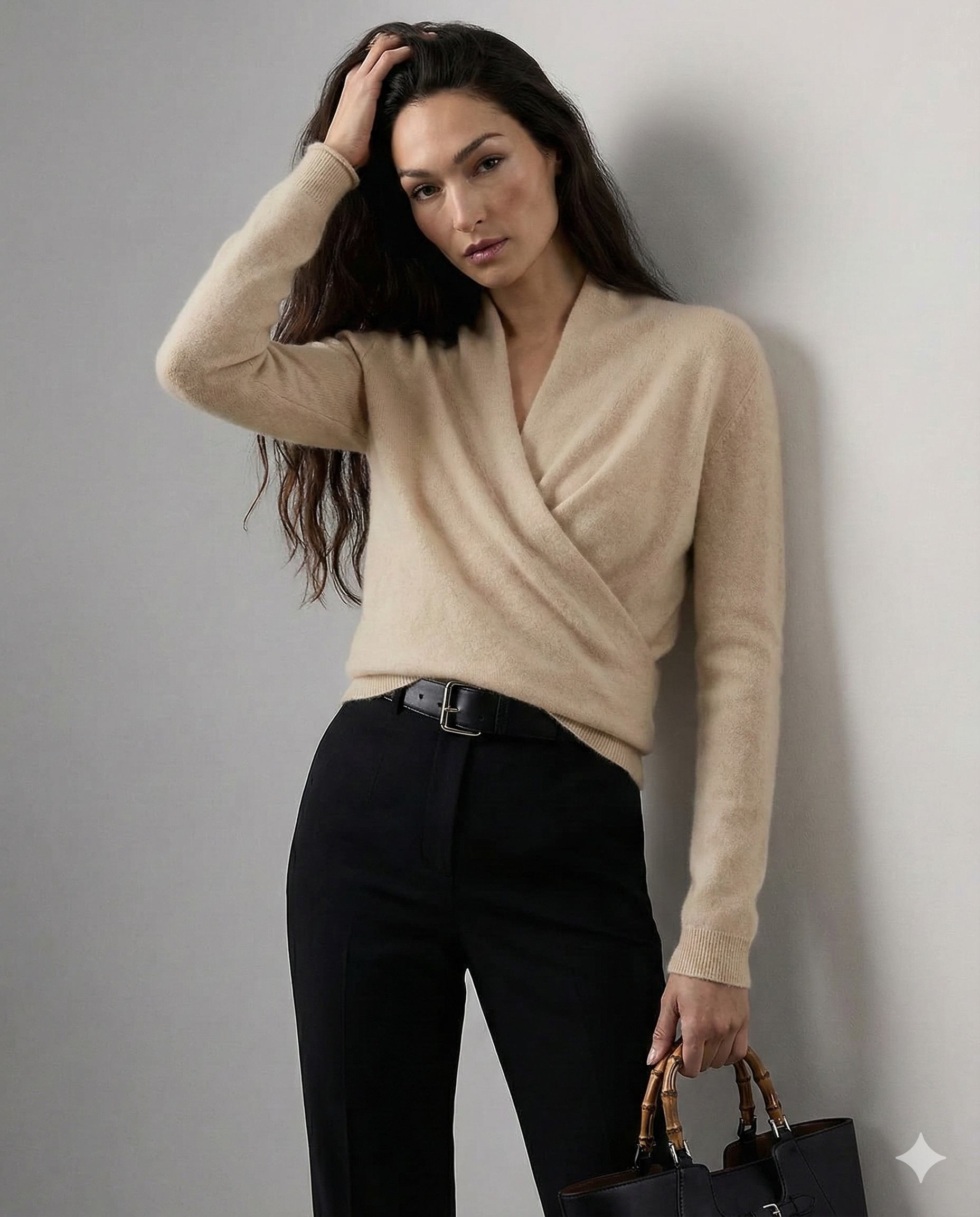 Elvoro | Cashmere Crossover Collar Sweater