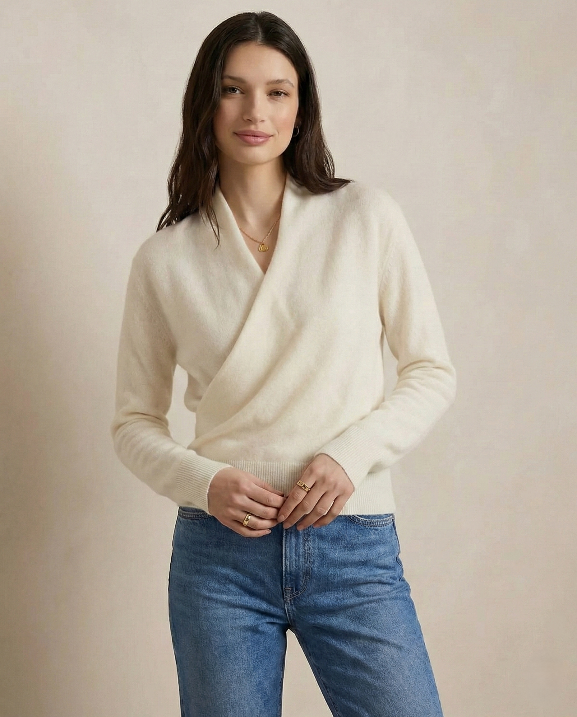 Elvoro | Cashmere Crossover Collar Sweater