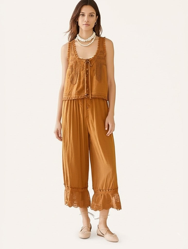 Aveline - Women’s Lace Trim Cotton Set