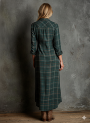 Ashford | Women’s Plaid Shirt Maxi Dress