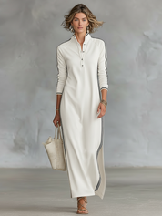 Navelle | Trim Collar Sweatshirt Maxi Dress