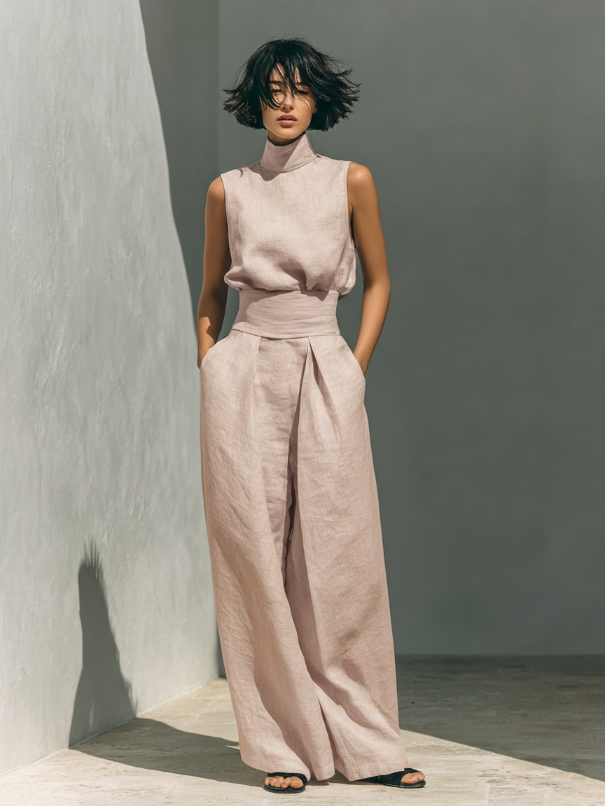 Linara | Cotton-Linen Wide-Leg Set