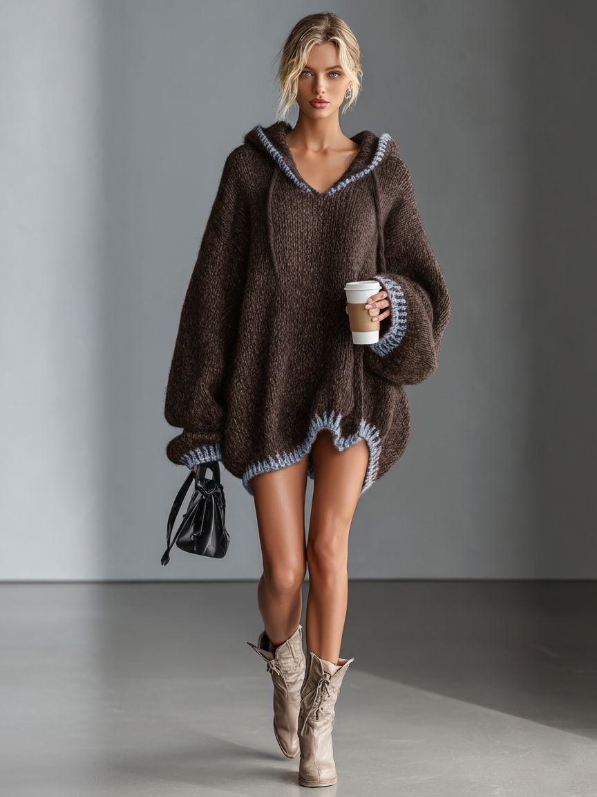Rosella | Hooded Knit Mini Dress