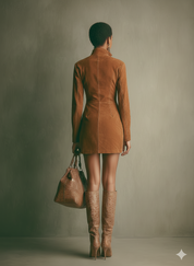 Calvera | Faux Suede Zip Mini Dress