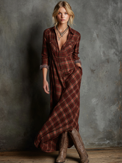 Ashford | Women’s Plaid Shirt Maxi Dress