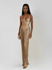 Zerina - Women’s Metallic Corset Maxi Dress