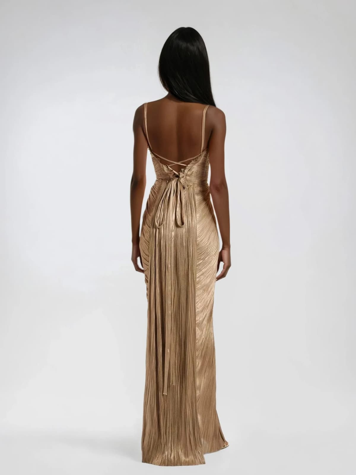 Zerina - Women’s Metallic Corset Maxi Dress