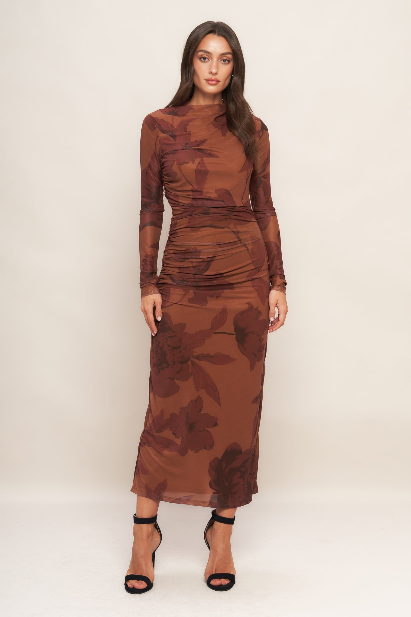 Floriellea | Floral Mesh Midi Dress