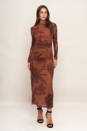 Floriellea | Floral Mesh Midi Dress