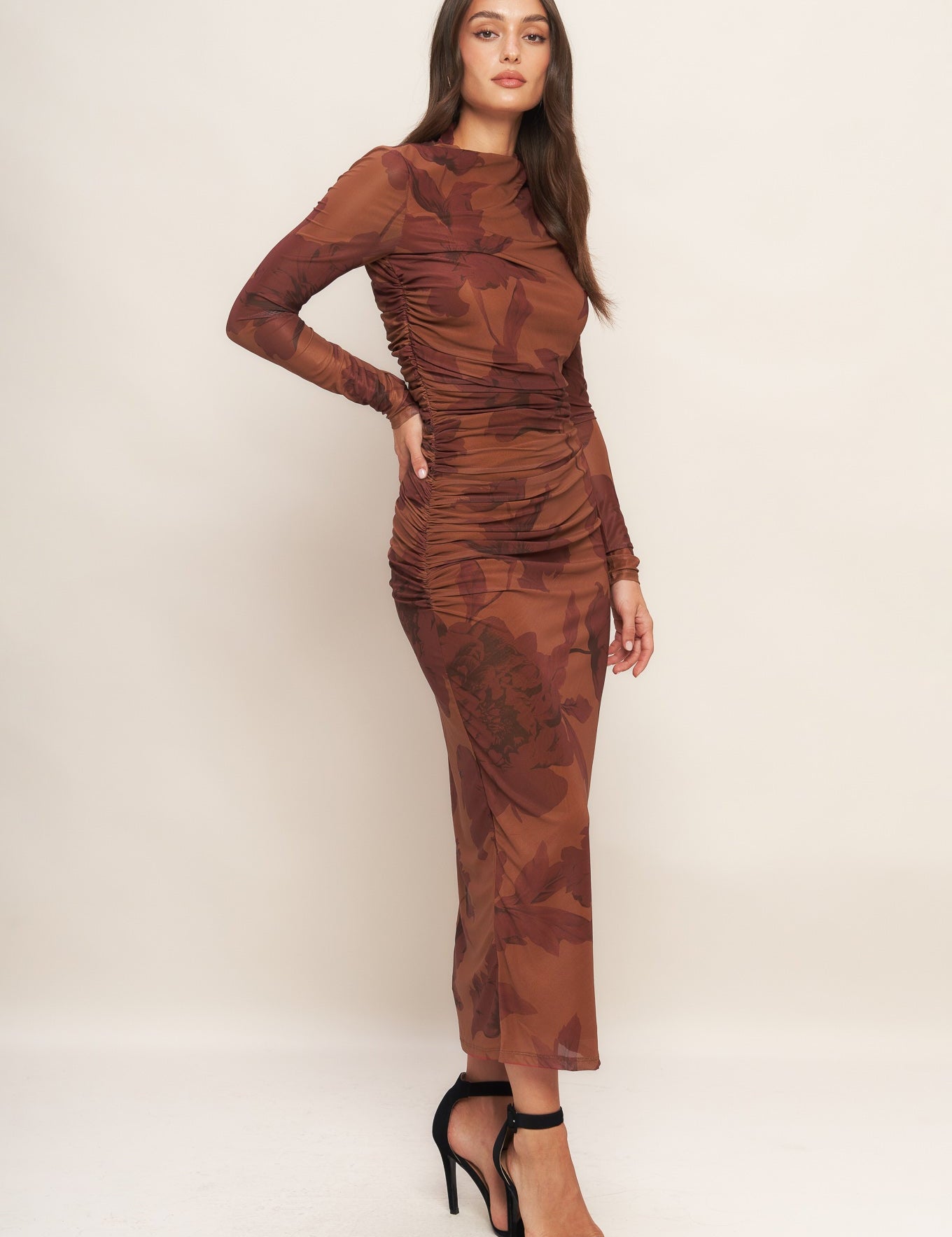 Floriellea | Floral Mesh Midi Dress
