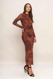 Floriellea | Floral Mesh Midi Dress