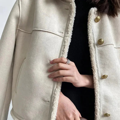Shearling Button Jacket