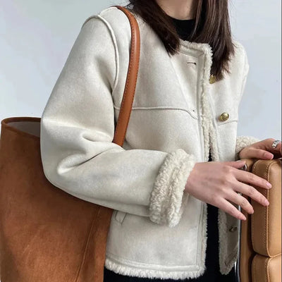 Shearling Button Jacket