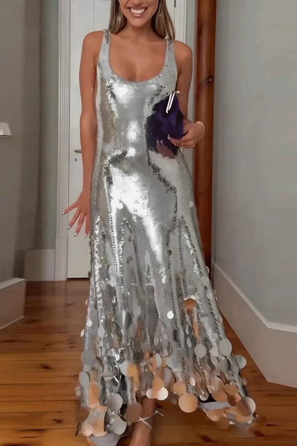 Nyxara – Sequin Tassel Prom Maxi Dress