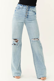 Ravira | High-Rise Distressed Relaxed Jeans