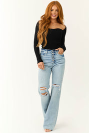 Ravira | High-Rise Distressed Relaxed Jeans