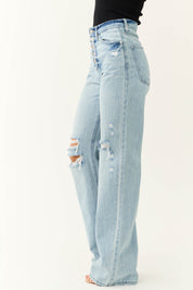 Ravira | High-Rise Distressed Relaxed Jeans