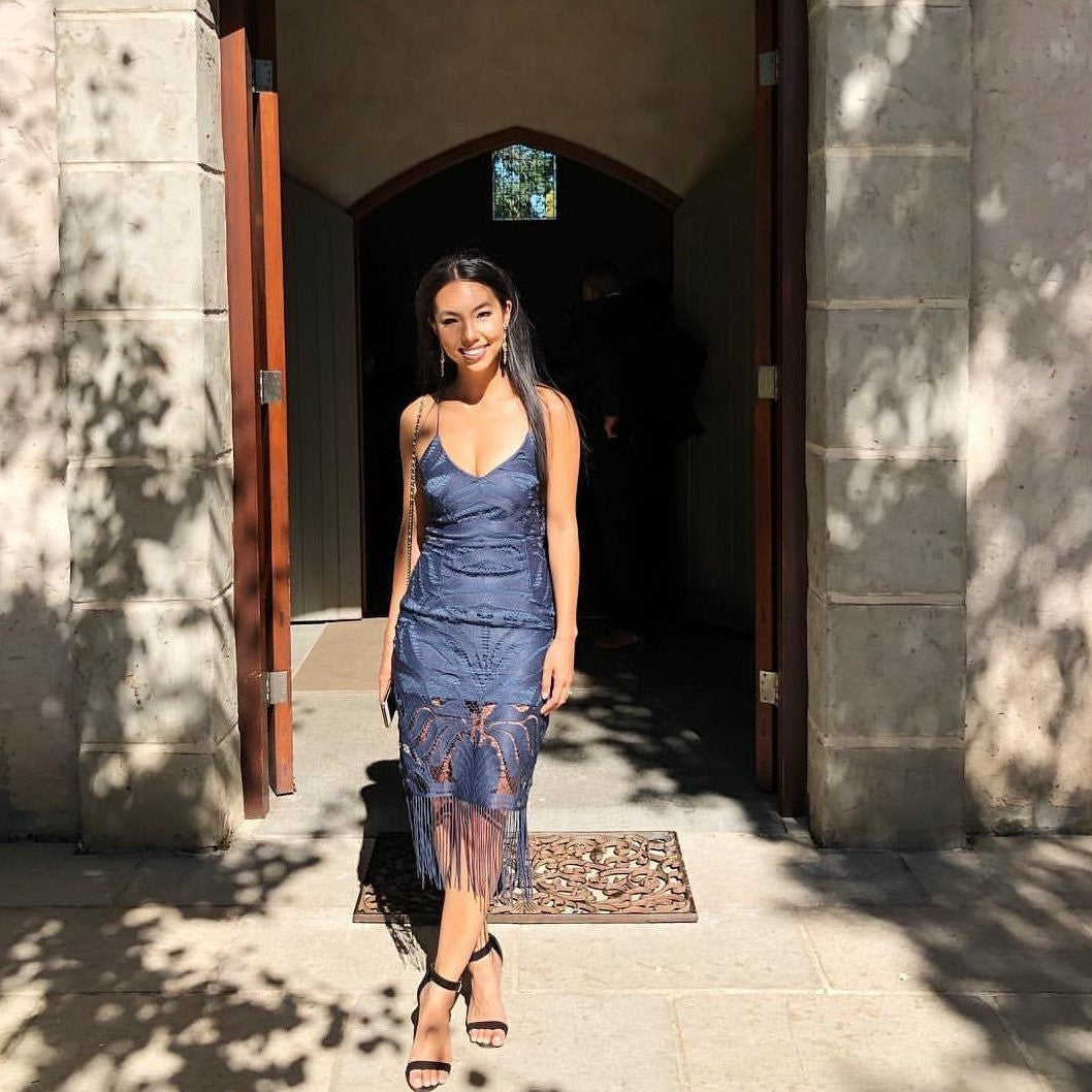 Azarielle | Fringe Lace Midi Dress
