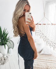Azarielle | Fringe Lace Midi Dress