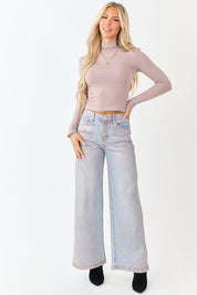 Selina | Mock Neck Ribbed Knit Top