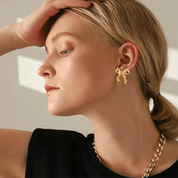 Alice | Gold Stainless Steel Bow Earrings