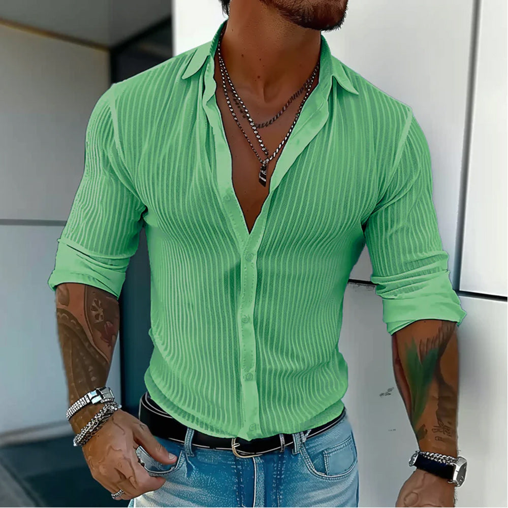 Chase Kingsport | Men’s Milan Striped Lapel Shirt