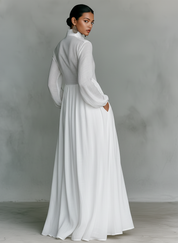 Elowara | Cotton Linen Patchwork Maxi Dress