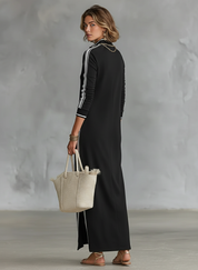 Navelle | Trim Collar Sweatshirt Maxi Dress