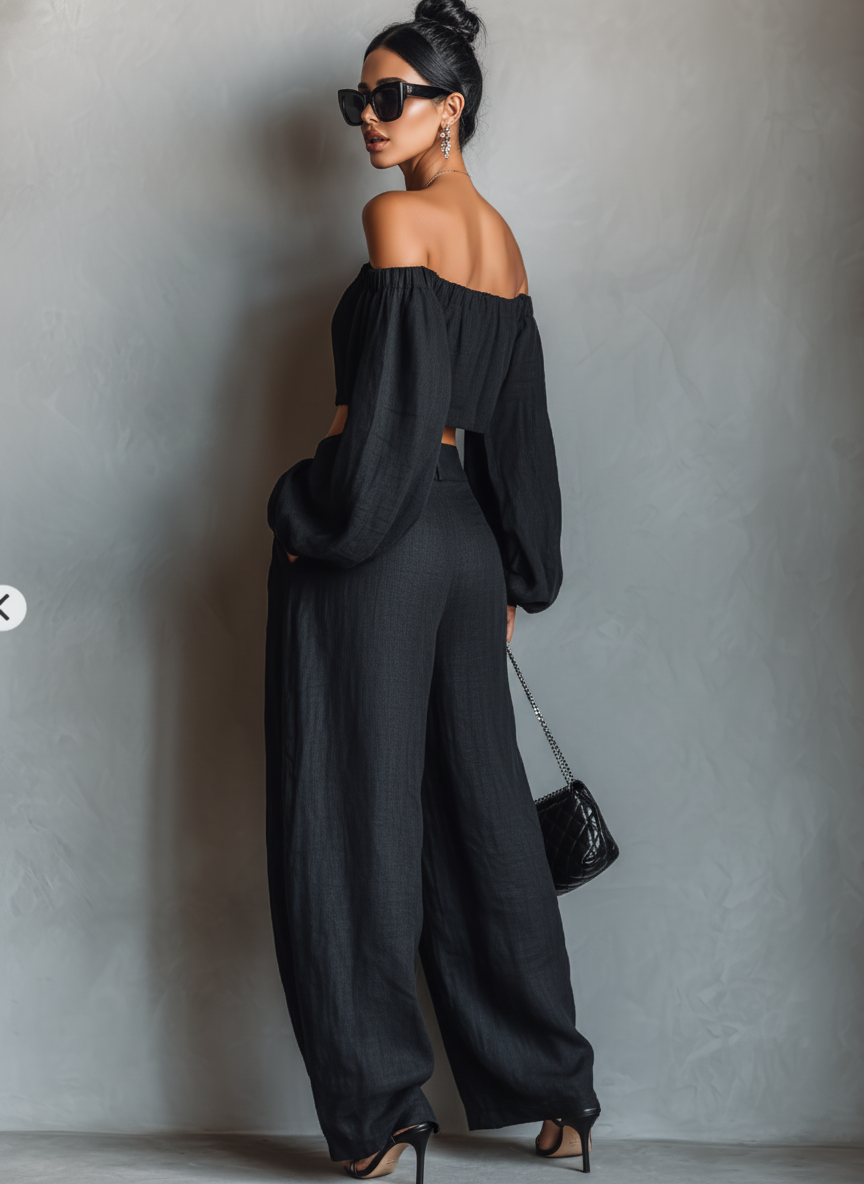 Aveline | Women’s Linen Blend Two-Piece Pants Set