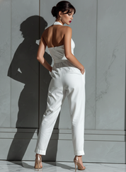 Ivoria - Women’s Linen Blend Wide Leg Jumpsuit