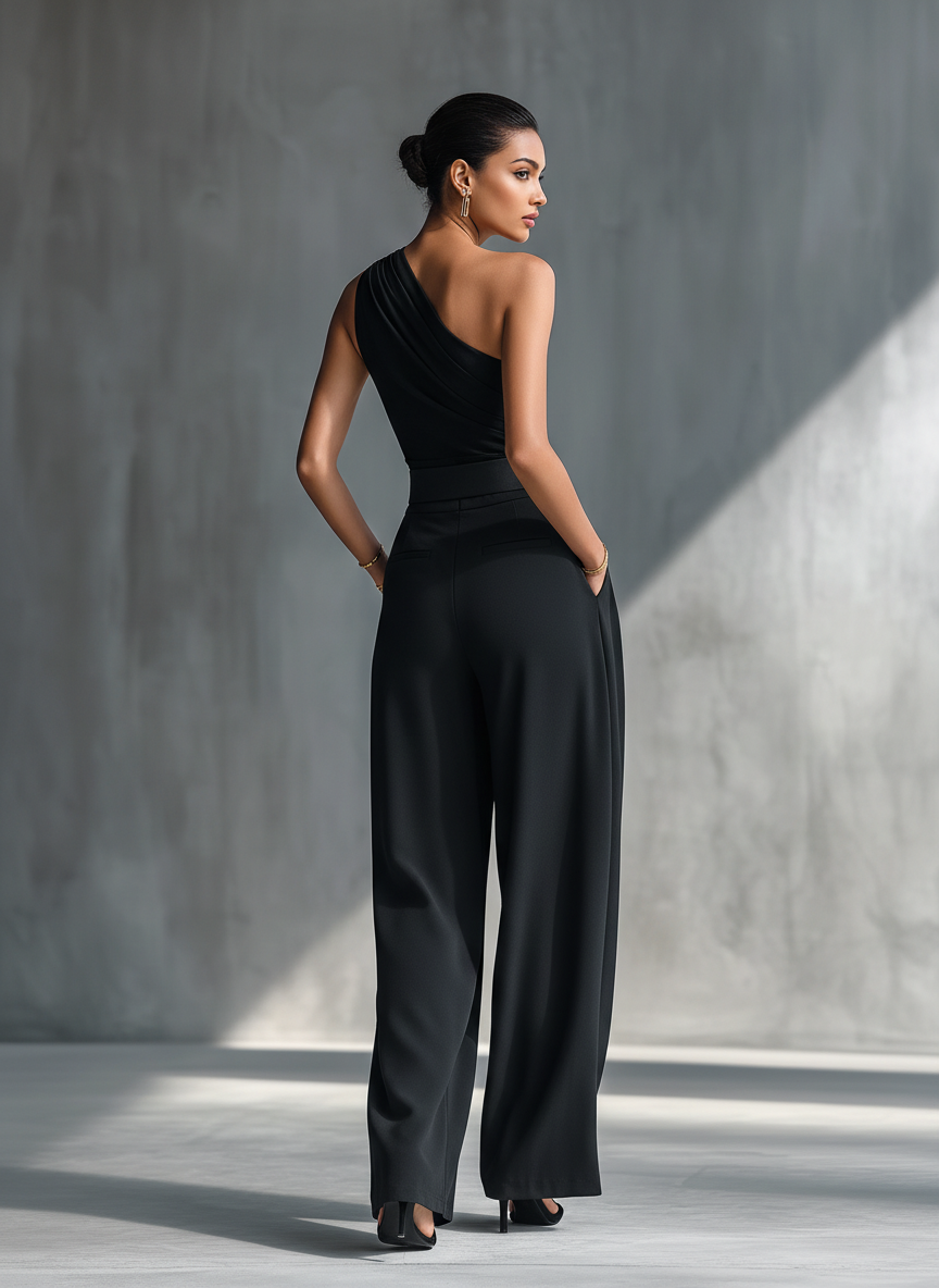Noirexa - Women’s Knit Top & Wide Leg Pants Set