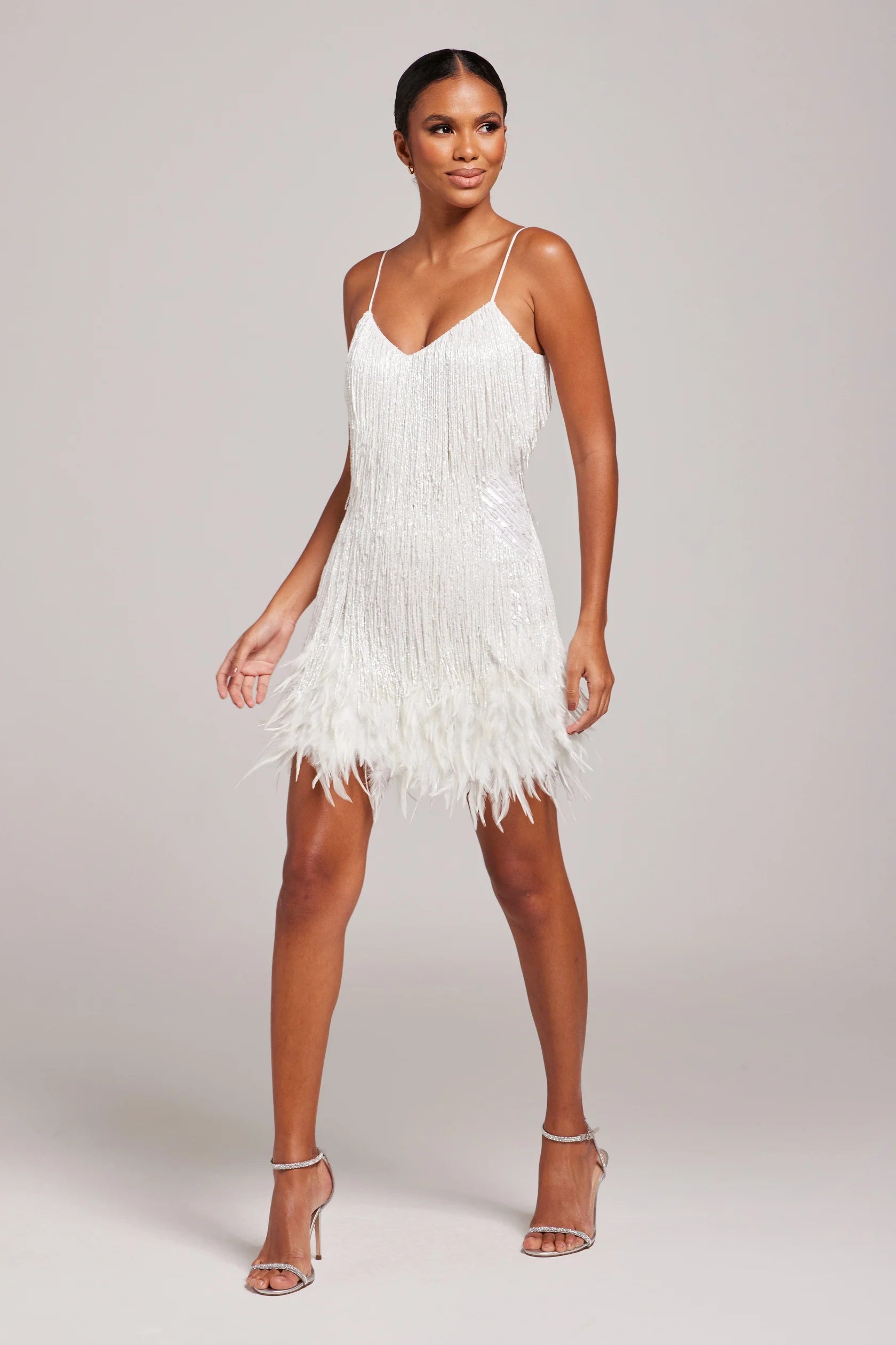 Marj | Women’s Cocktail Dress with Fringe Feathers