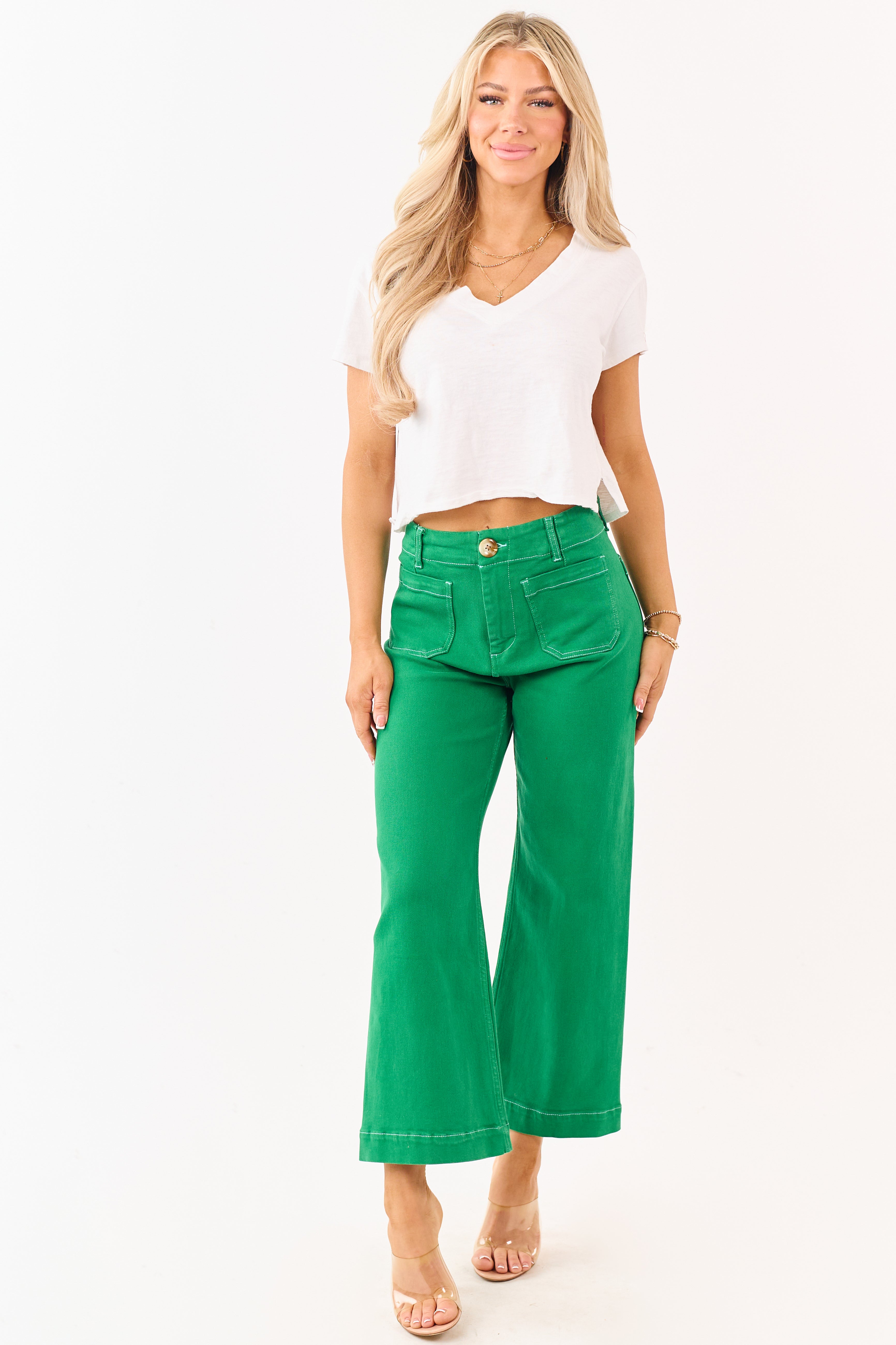 Shamora | High-Rise Cropped Wide-Leg Jeans