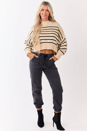 Denara | High-Rise Denim Jogger Pants