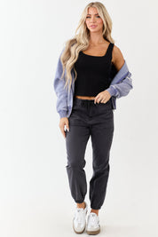 Denara | High-Rise Denim Jogger Pants