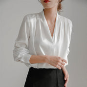 Norvella | Women’s Pleated Satin Blouse