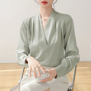 Norvella | Women’s Pleated Satin Blouse