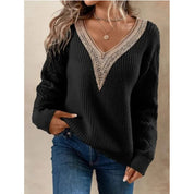 Solviera | Women’s Crochet V-Neck Sweater