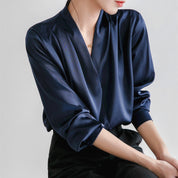 Norvella | Women’s Pleated Satin Blouse